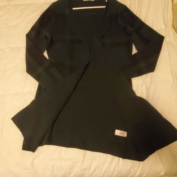 CLEO Green & Black Plaid Knit Cardigan - Picture 5 of 8